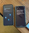 A Pixel 8 Pro sits on a desk next to a Pixel 7 Pro. The Pixel 8 Pro’s screen says “Getting your phone ready” and has details about the process below. The Pixel 7 Pro says “Continue setup on your new device. Keep both devices on and close to each other until setup is complete.”