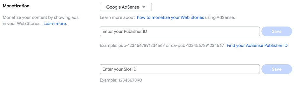 AdSense and programmatic demand via Ad Ad Manager is supported in the updated editor.