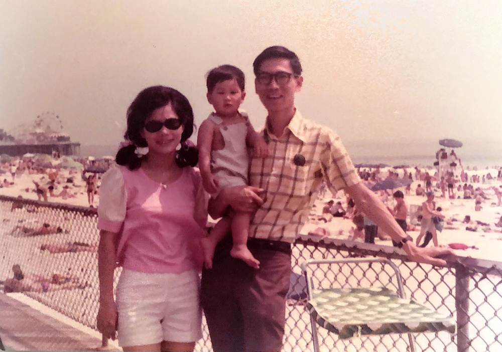 Photo of a young Marvin Chow and his parents.