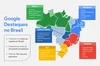 mapa do brasil com os estados pintados de cores diferentes em cada uma das cinco regiões, com destaque para publicações que compõem cada região