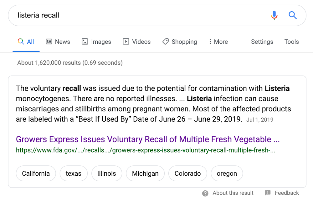 Listeria recall - before