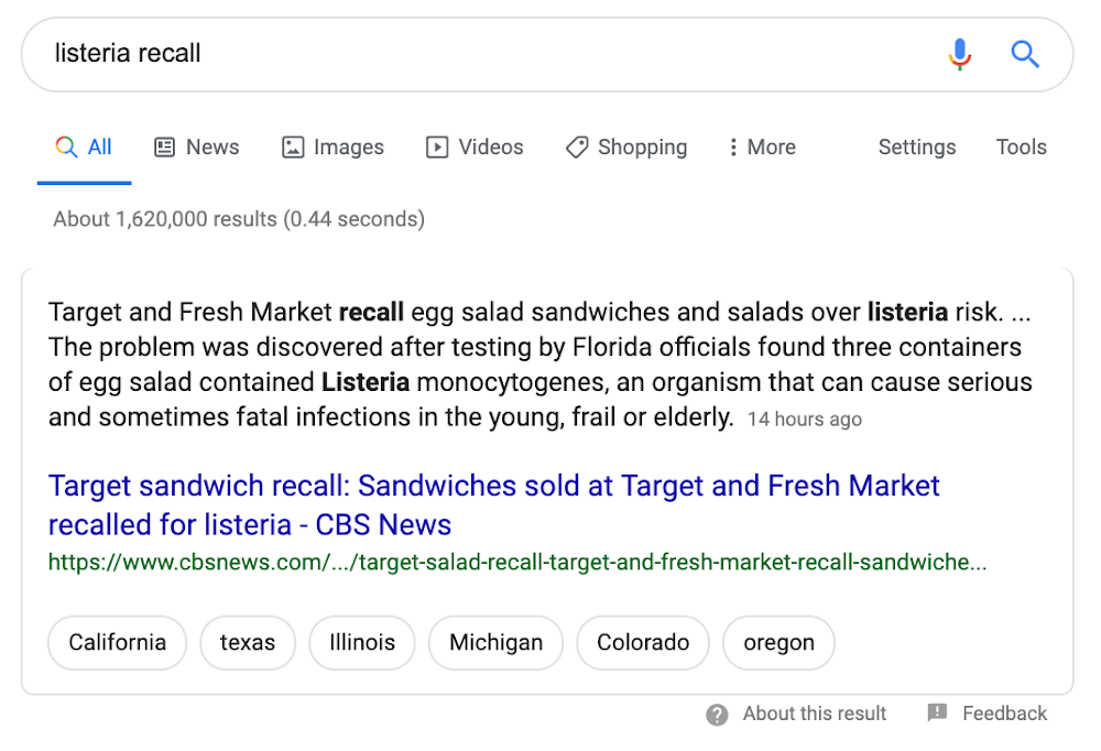 Listeria recall -- after