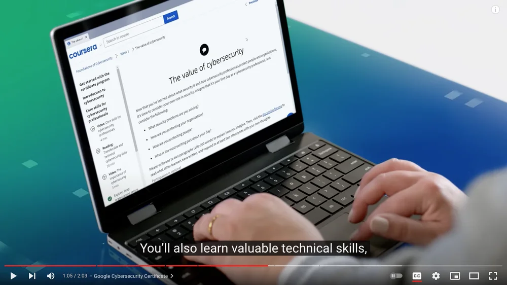 Video about the cyber security certificate.