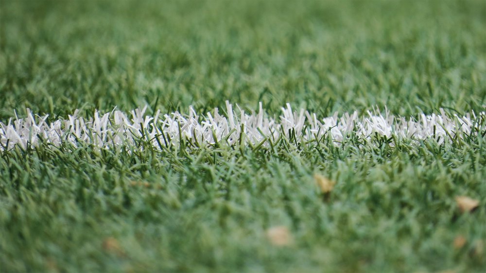 Zoomed in photo of a football field.
