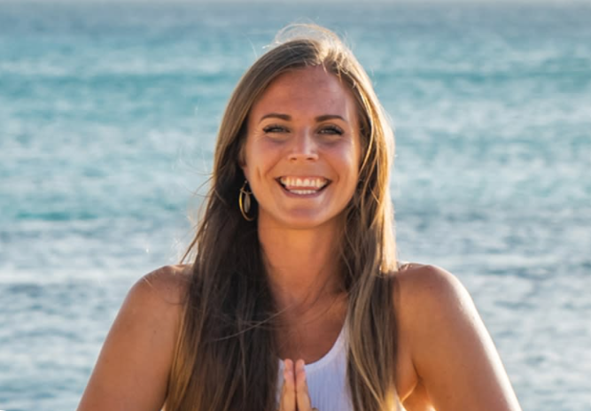 Rachel teaches yoga in-person and online from her studio in Aruba.