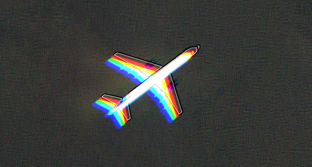 A "rainbow" plane illusion