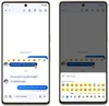 A visual of a Pixel phone showing conversations with multiple emoji reaction choices.