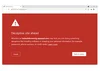 Schermata rossa da desktop che mostra l'avviso di Navigazione Sicura su Chrome