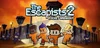 The Escapists 2: Pocket Breakout mobile game featuring a jailbreak with four different cartoon characters escaping a prison while solving puzzles and avoiding capture.