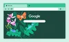 Chrome browser background depicting "The Scenic Route”, an illustration of insects and plants by Marisol Ortega