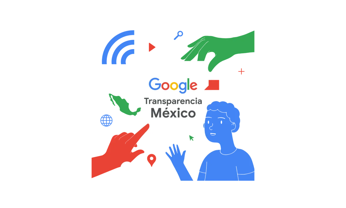 Ilustracion con el logo de transparencia México y unas manos votando