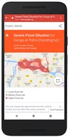 Un allarme alluvione su uno smartphone