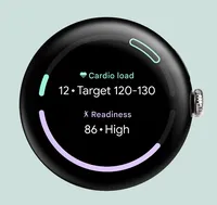 Target cardio load and Readiness Score are shown on Pixel Watch 3