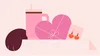 Illustration of a stuffed animal's hand, a pink water bottle, a pink box of chocolates, and a pair of earrings.