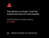 Android Verify Boot warning