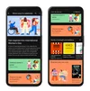 A photo of two phones, each displaying different sections of Google Play’s Women's History Month / International Women’s Day hub. One is focused on games and empowering apps and the other has images of stories of strength and books to inspire..