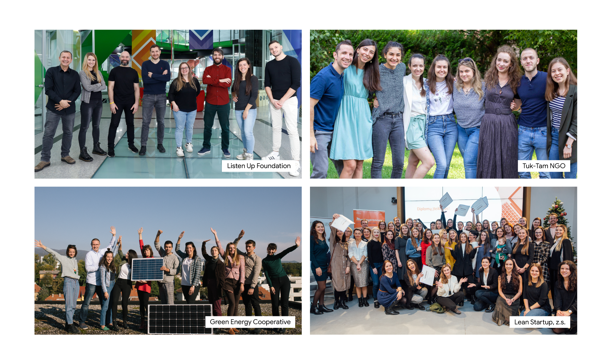 Organizations: Listen Up Foundation (Bulgaria), Tuk-Tam (Bulgaria), Green Energy Cooperative (Croatia) and Lean Startup (Czechia)