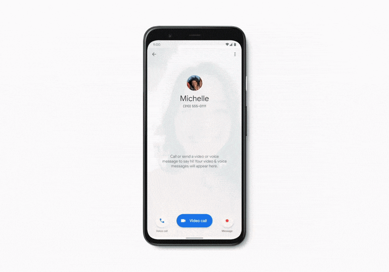 Animated gif showing calling on duo