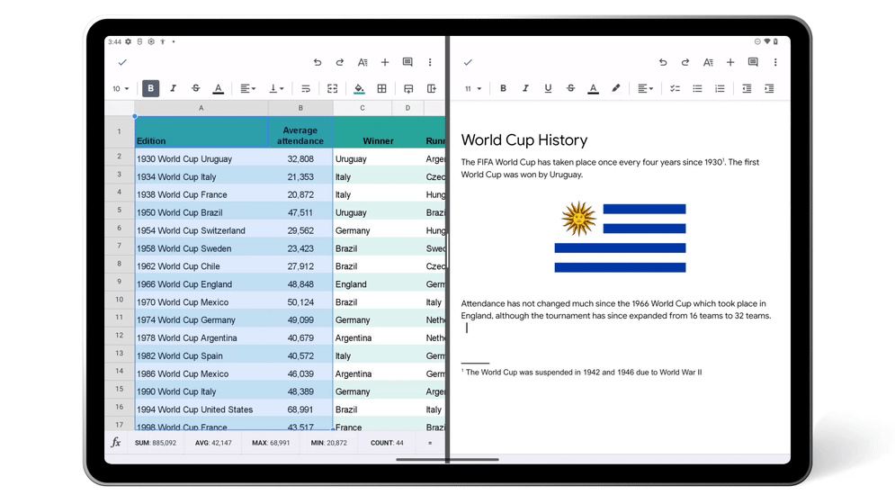 New Google Workspace features for Android's larger screens