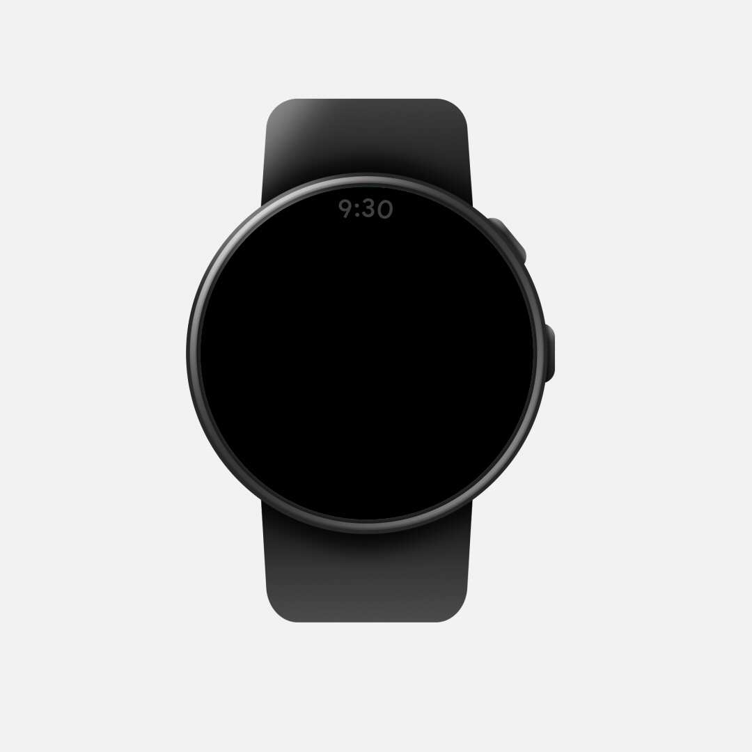 Utiliser l'Assistant Google sur une montre intelligente Wear OS pour démarrer une routine en disant « Hey Google, je me rends au travail », puis la montre affiche la météo, le calendrier du jour et indique qu'elle diffuse de la musique sur le téléphone.