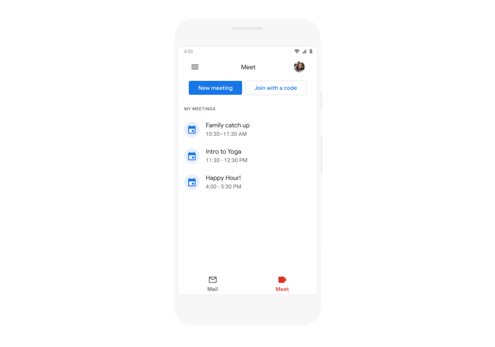 L'integrazione tra Meet e le applicazioni mobile di Gmail