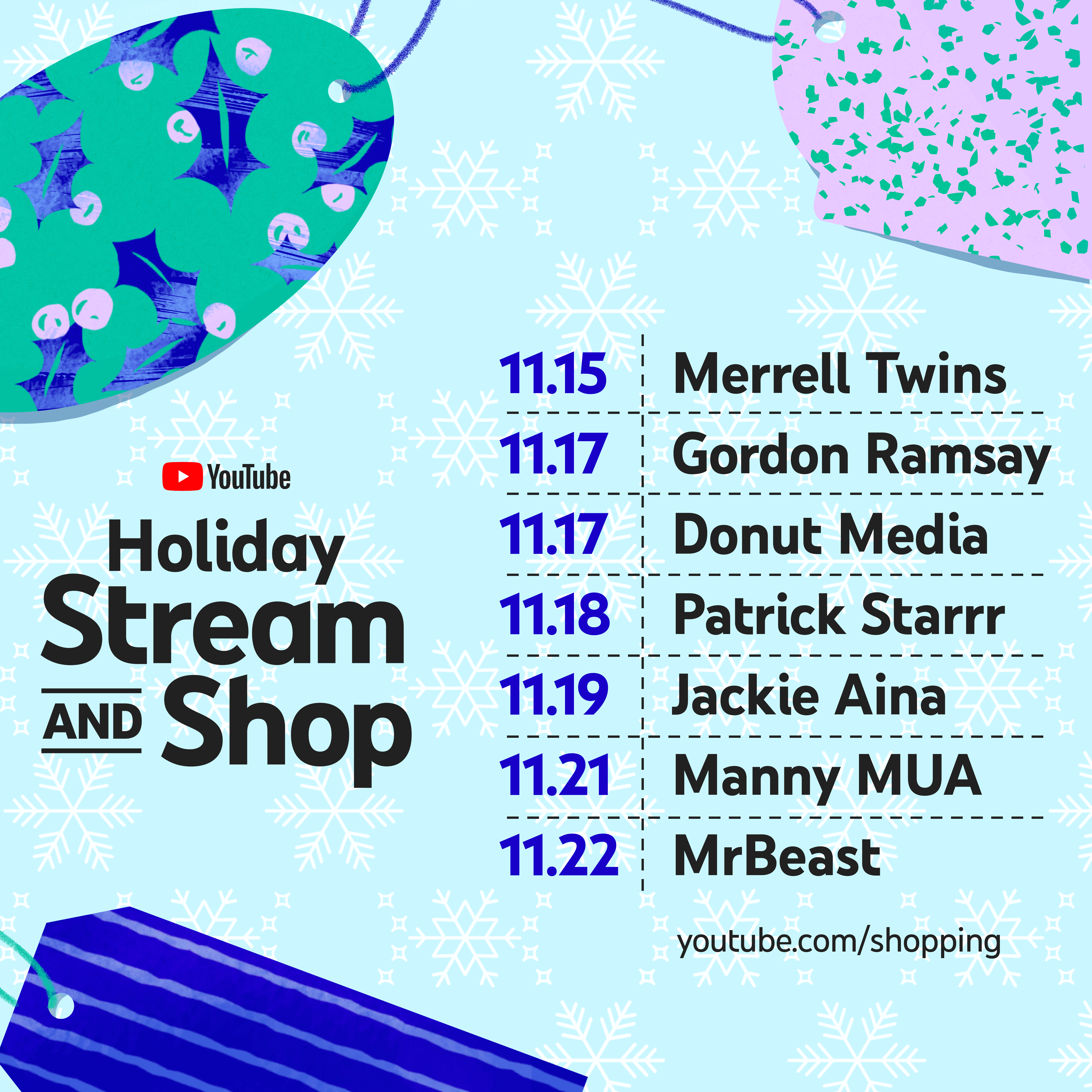 Shop Live With Your Favorite Creators At The Youtube Holiday Stream And Shop