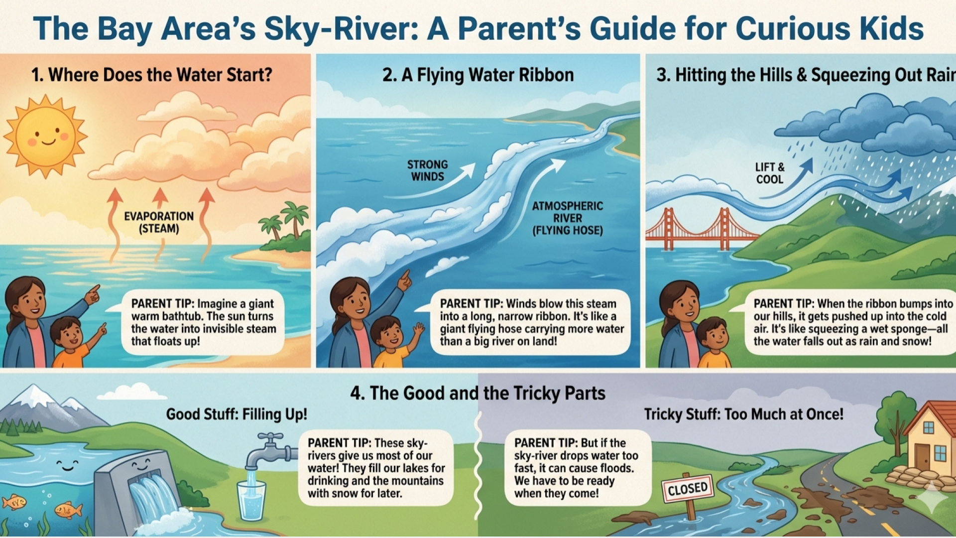 Infographic about an atmospheric river