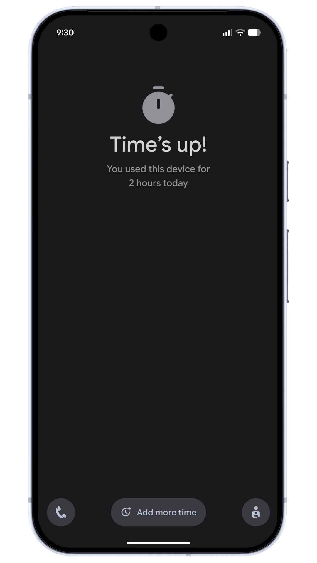 當設定的使用時間快要結束時，家長可以彈性延長使用，或延長原本設定的休息時間。