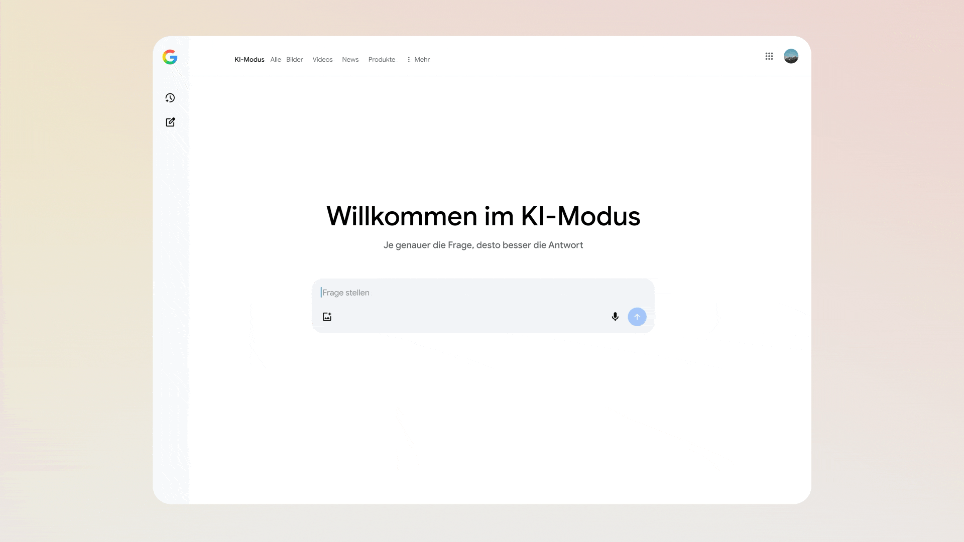 Ein Bild, das den KI-Modus in der Google Suche zeigt. Die Fragestellung im Suchkasten lautet: Ich möchte die verschiedenen Kaffeebrühmethoden verstehen. Erstelle eine Tabelle zum Vergleich der Unterschiede in Geschmack, Benutzerfreundlichkeit und der benötigten Ausrüstung.