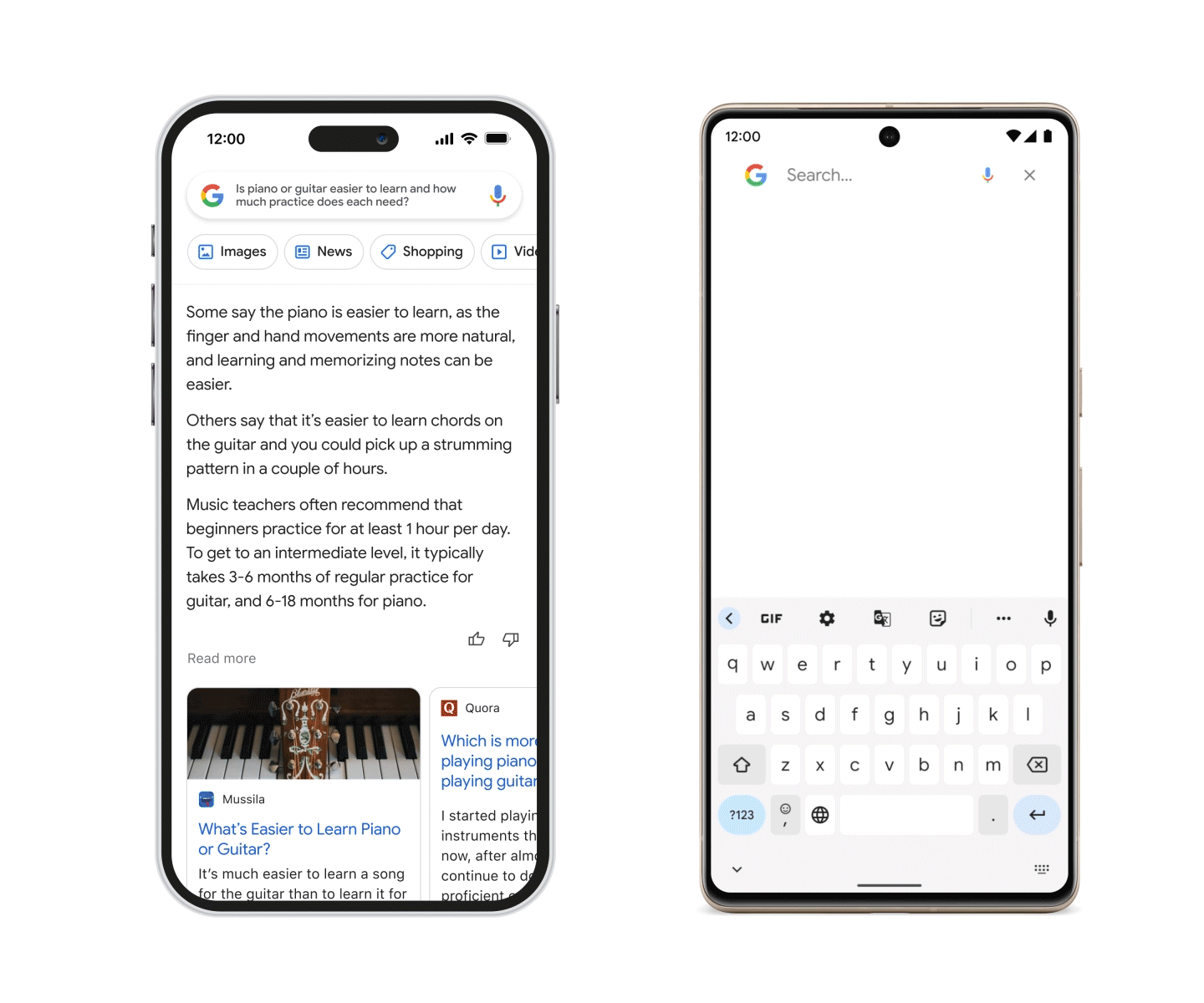 przykład jak Google BARD będzie działał na smartfonach