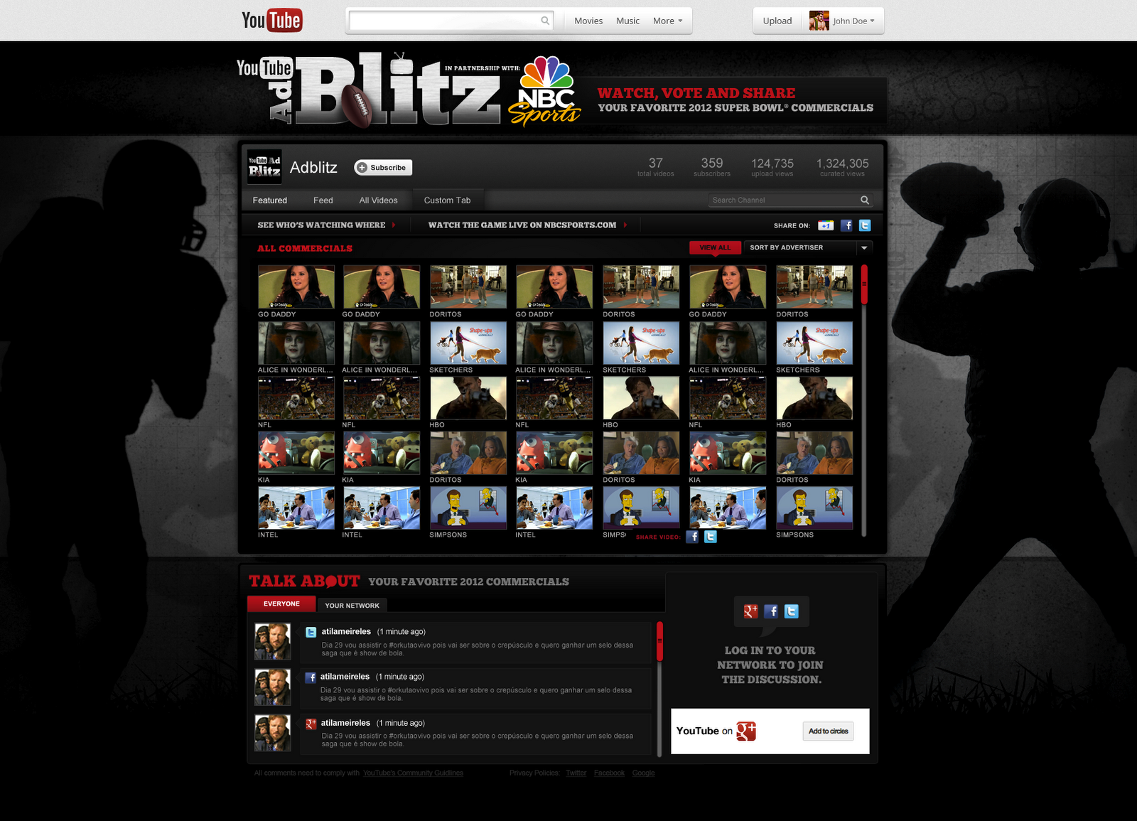 NBC Sports and   bring the Super Bowl XLVI ads to you with   Ad  Blitz