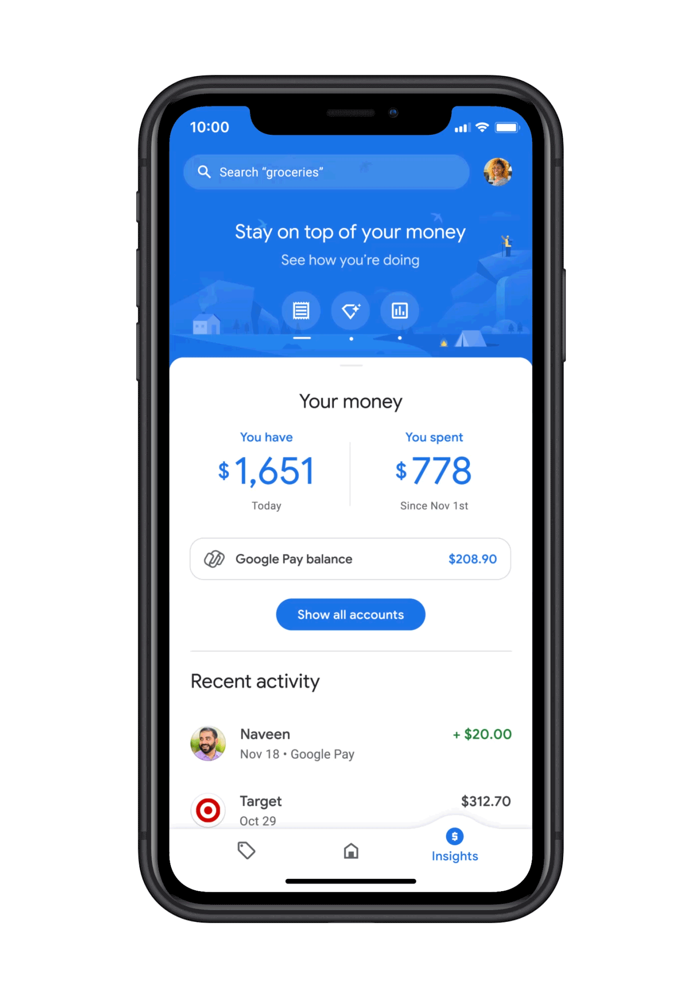 How you can search your transactions within Google Pay