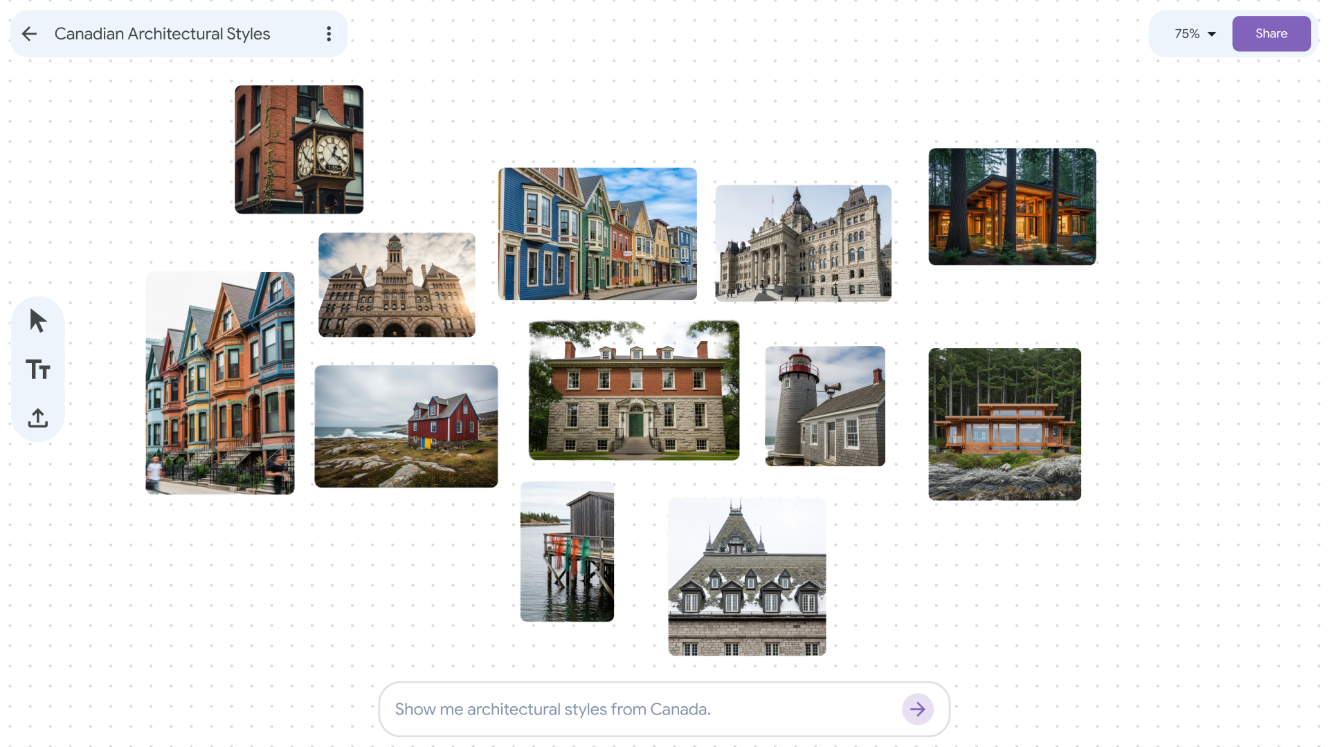 Mixboard of architecture styles in Canada