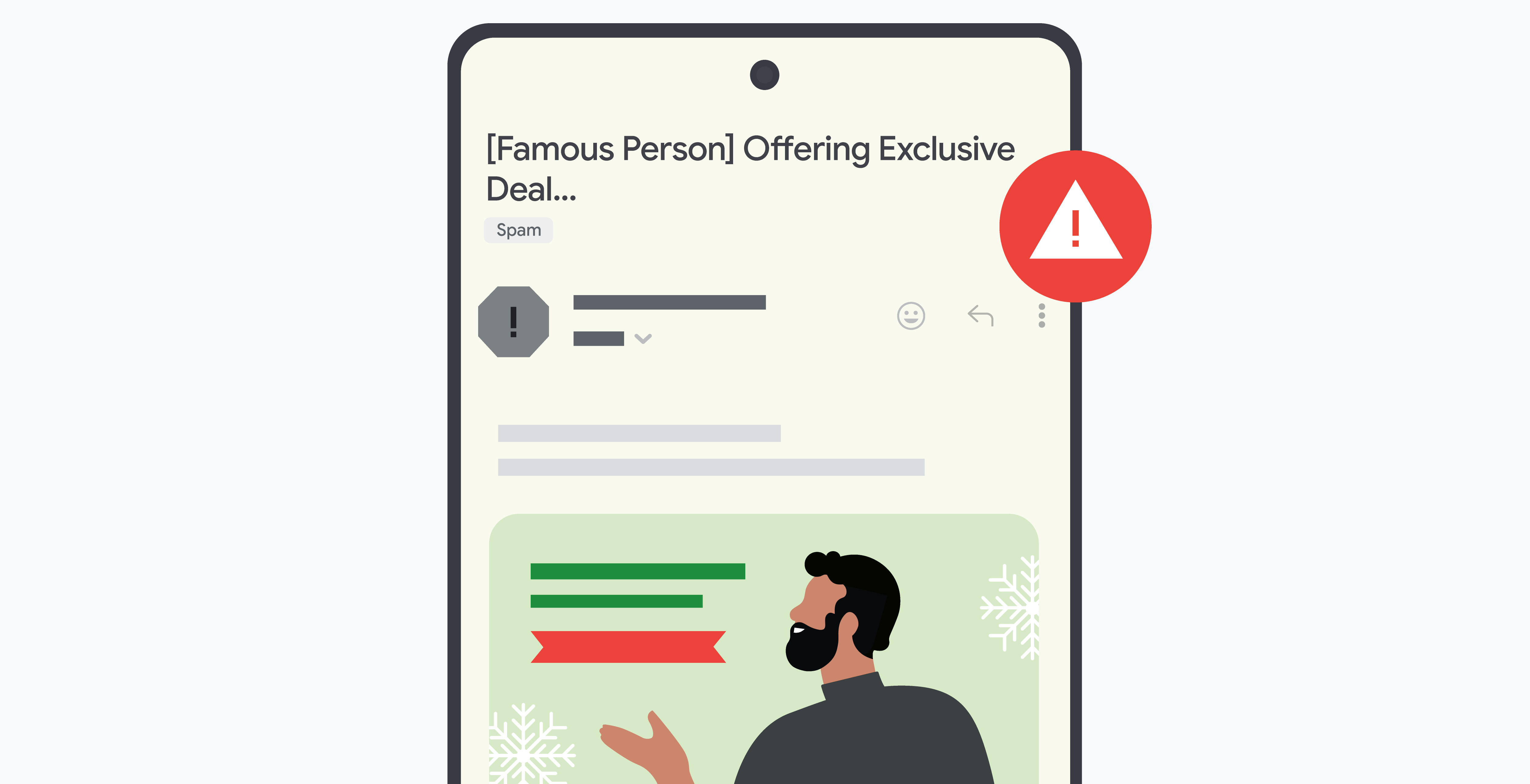 Scam email with deceptive message about a celebrity endorsement