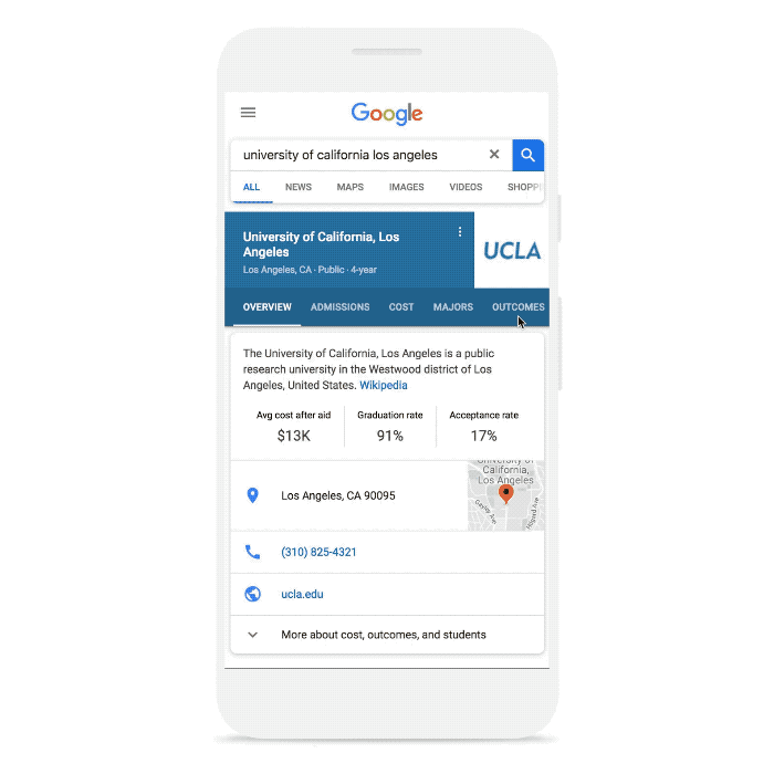 Start your college search with Google