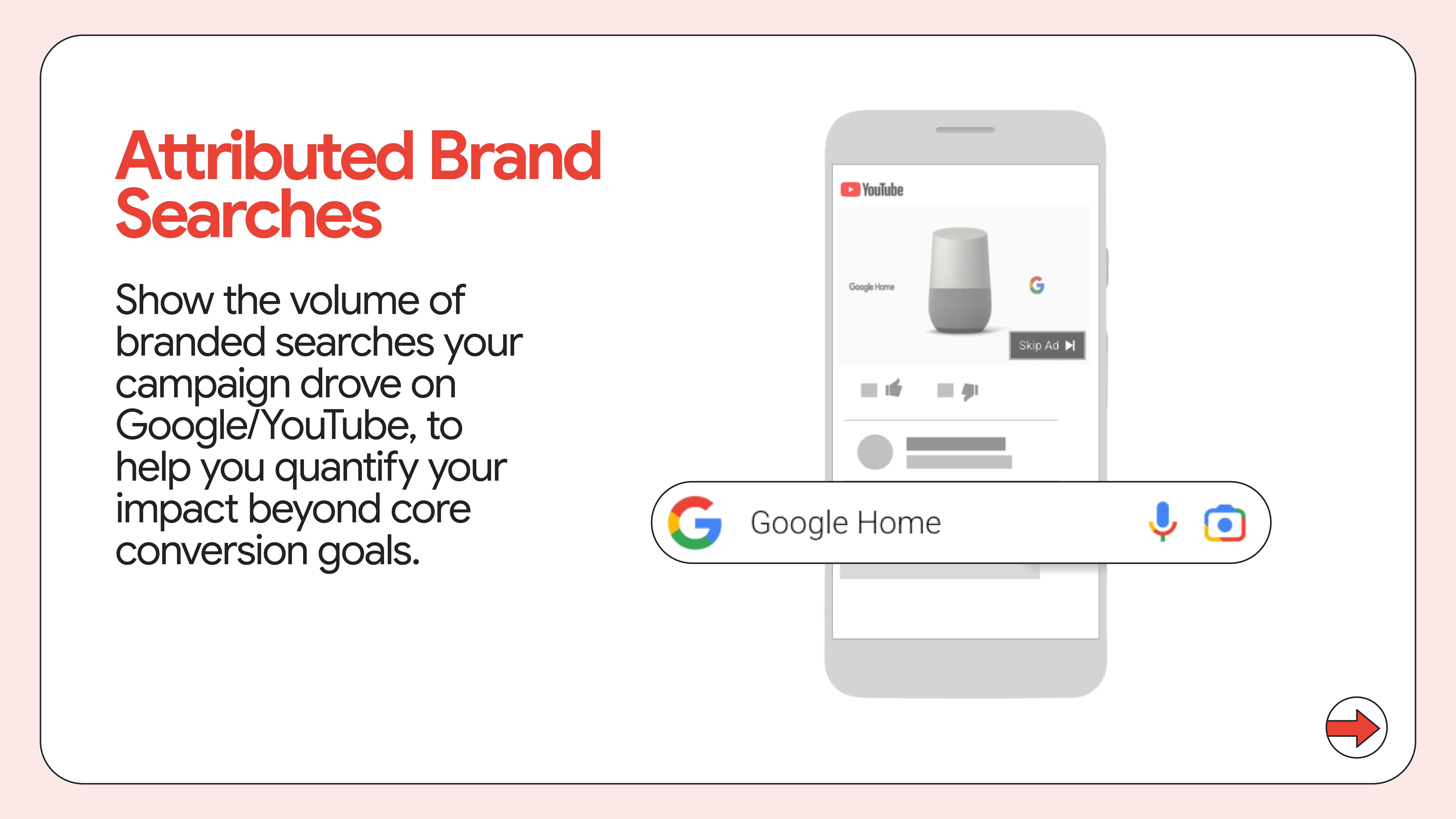 YouTube interface displaying the connection between YouTube and attributed searches.