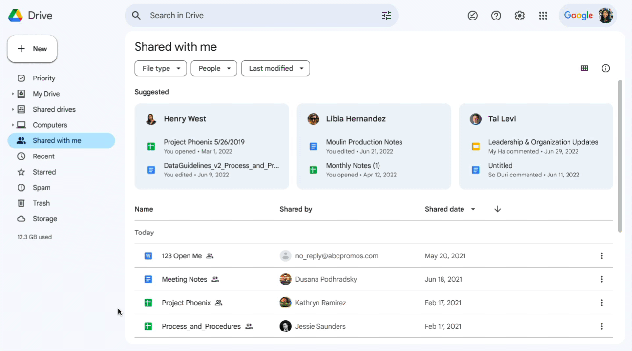 image showing how to report SPAM in Google Drive