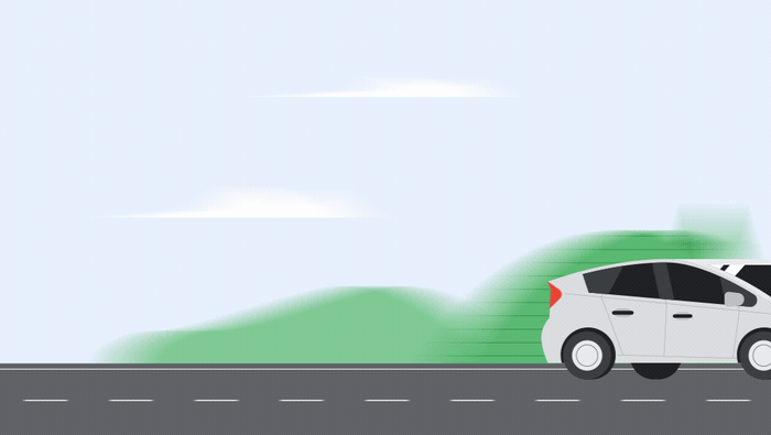 Gif showing two cars using Android Auto to navigate and play media