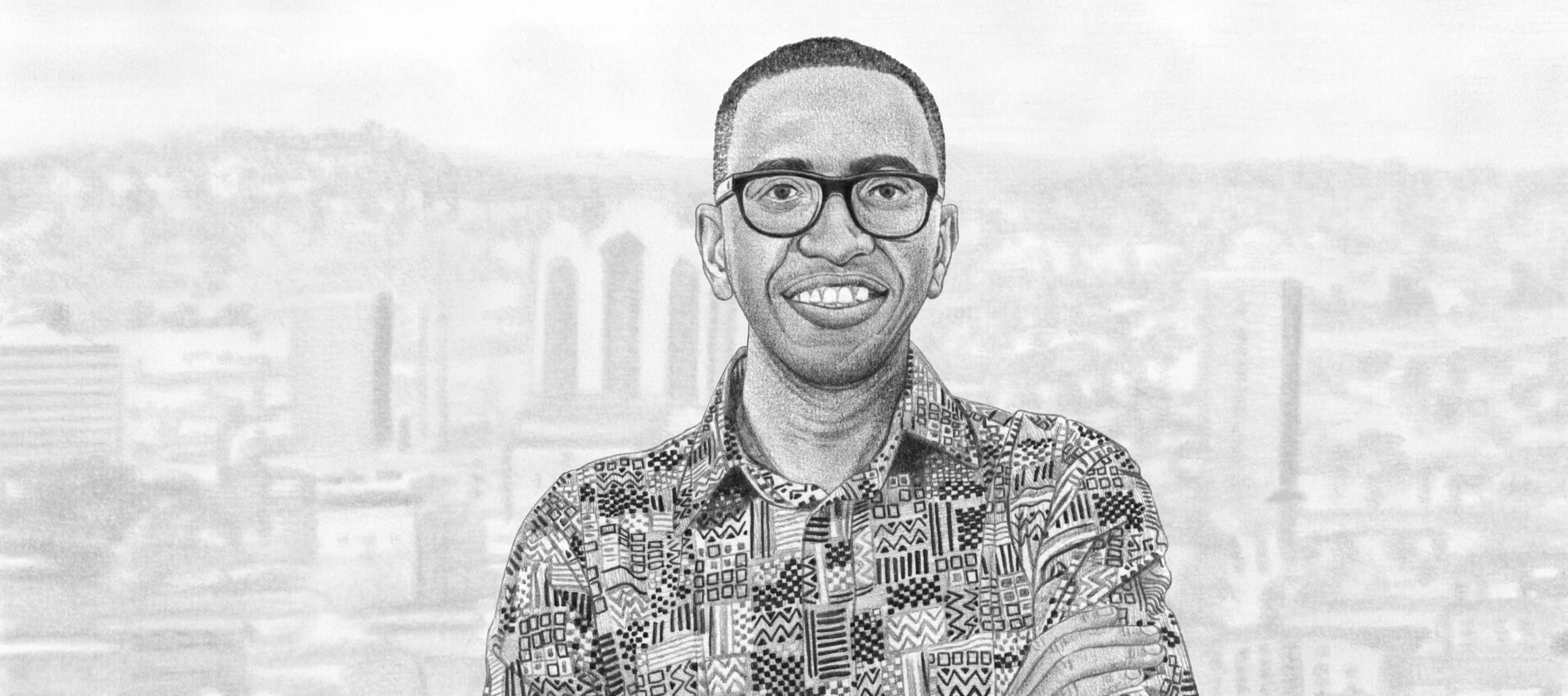 Black and white sketch of Engineer