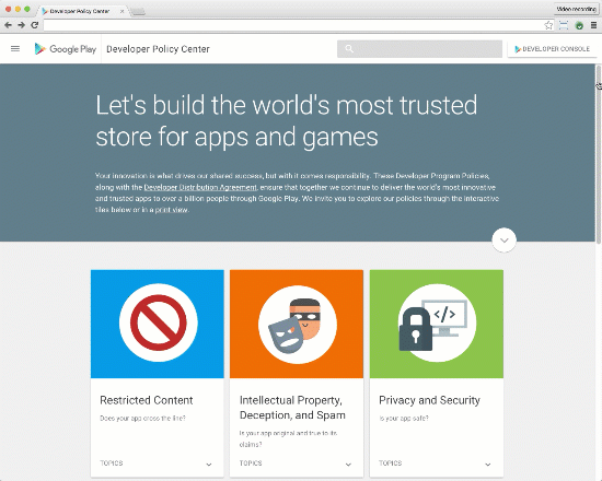 Explore the Google Play Developer Policy Center