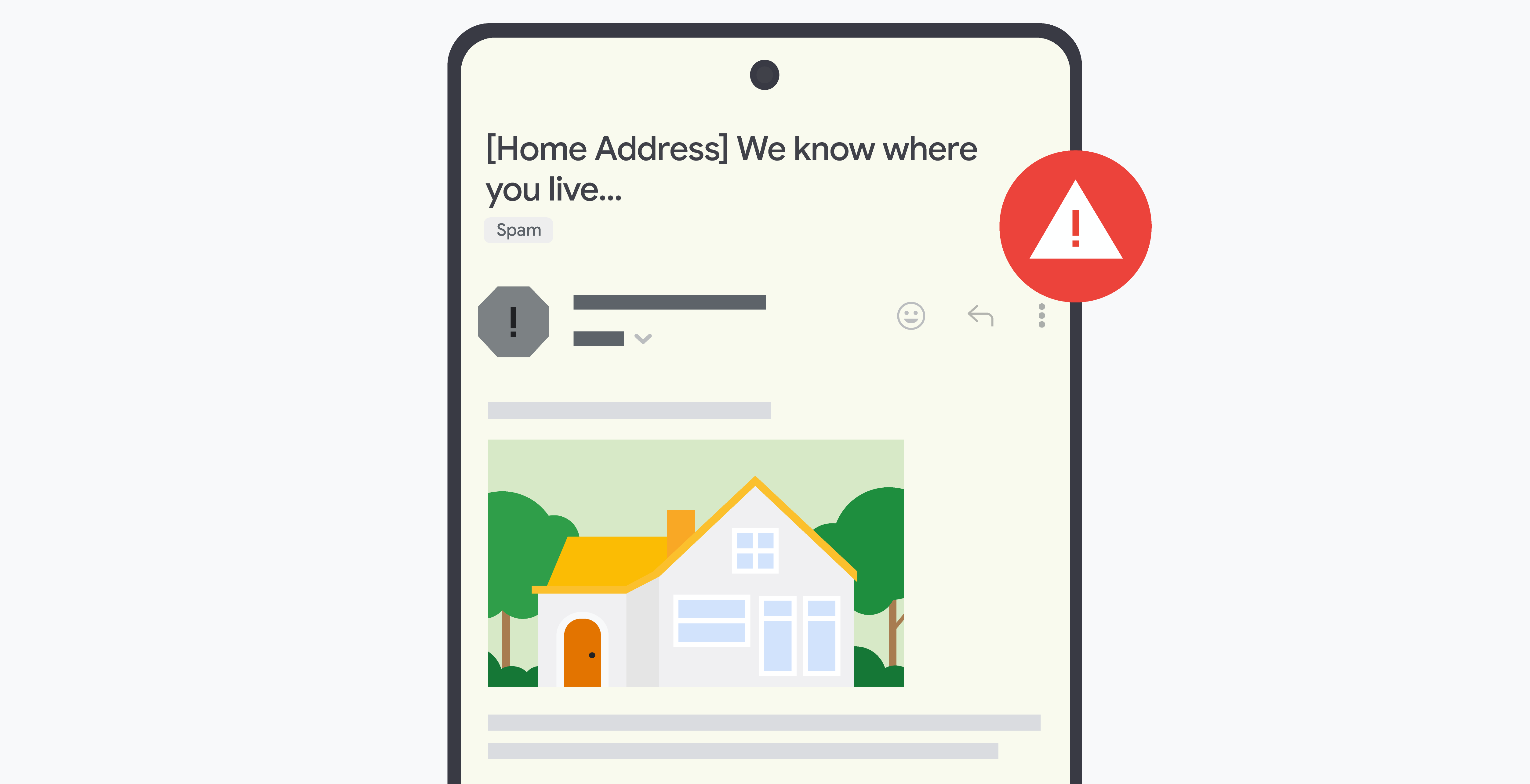 Scam email with an image of a person’s home