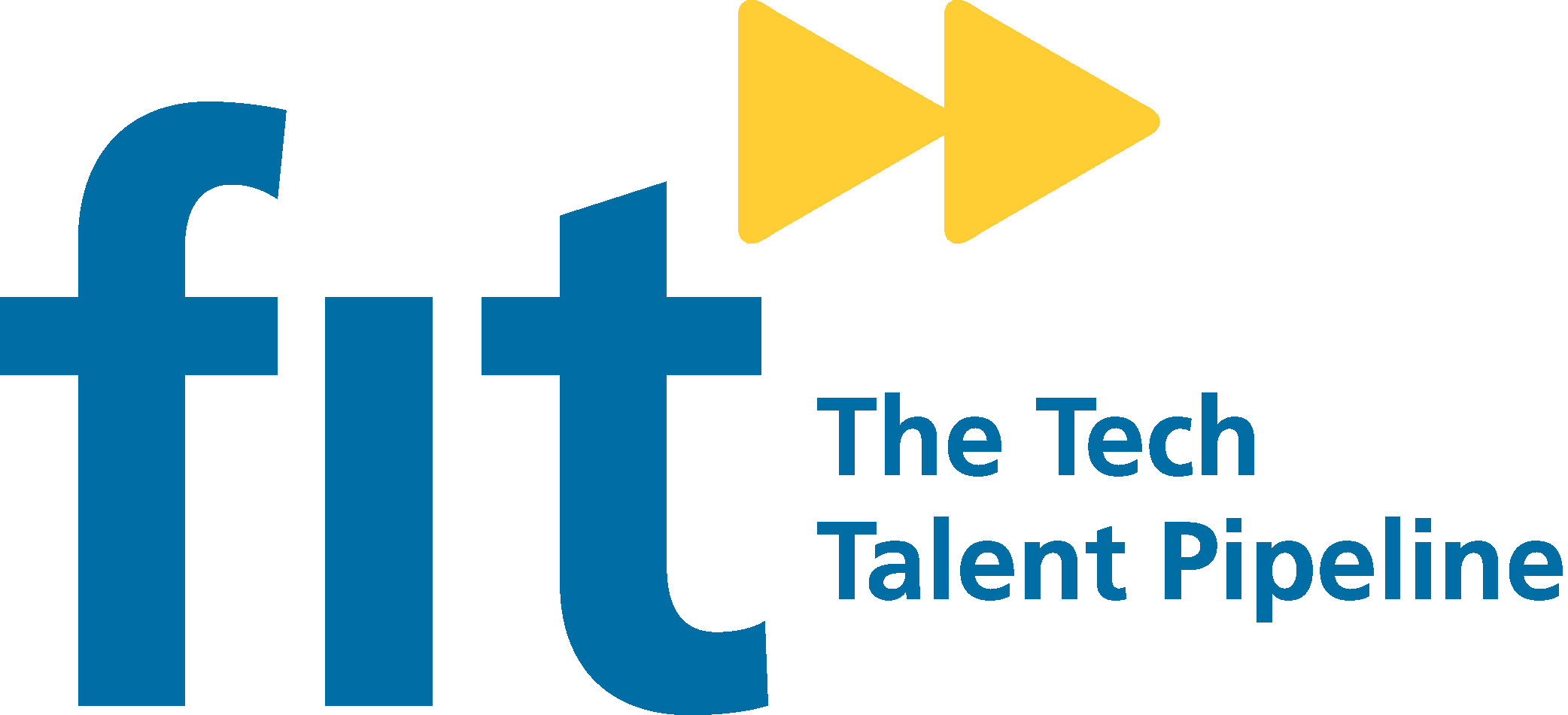 A logo that spells out 'fit: the tech talent pipeline' in blue letters
