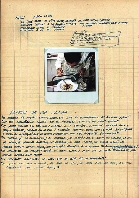 Food notes and sketches by Ferran Adria.