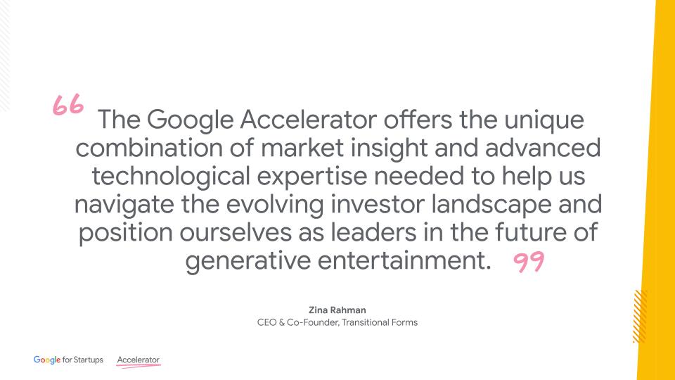 A quote from the CEO & Co-Founder of Transitional Forms