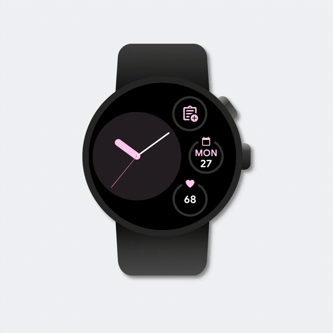 Creazione di una nota toccando il collegamento Keep su uno smartwatch Wear OS.