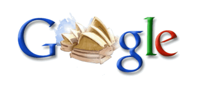A GIF showing a slideshow of Google Doodles in Australia over the years including; the Opera House (2003), Arthur Boyd (2010), Cecilia May Gibbs (2013), The Great Barrier Reef (2017), Steve Irwin (2019), Australian firefighters (2020), and Pearl Gibbs “Gambanyi” (2021)