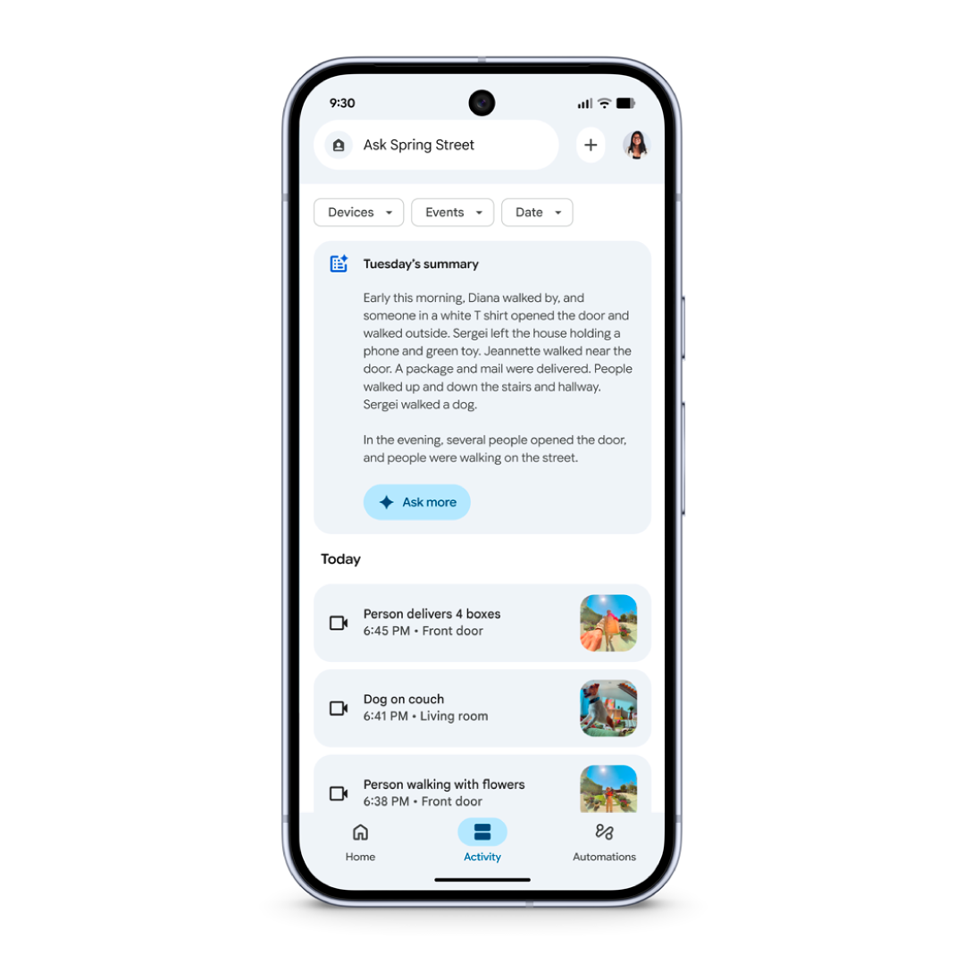Home Brief with Gemini on Google Home App