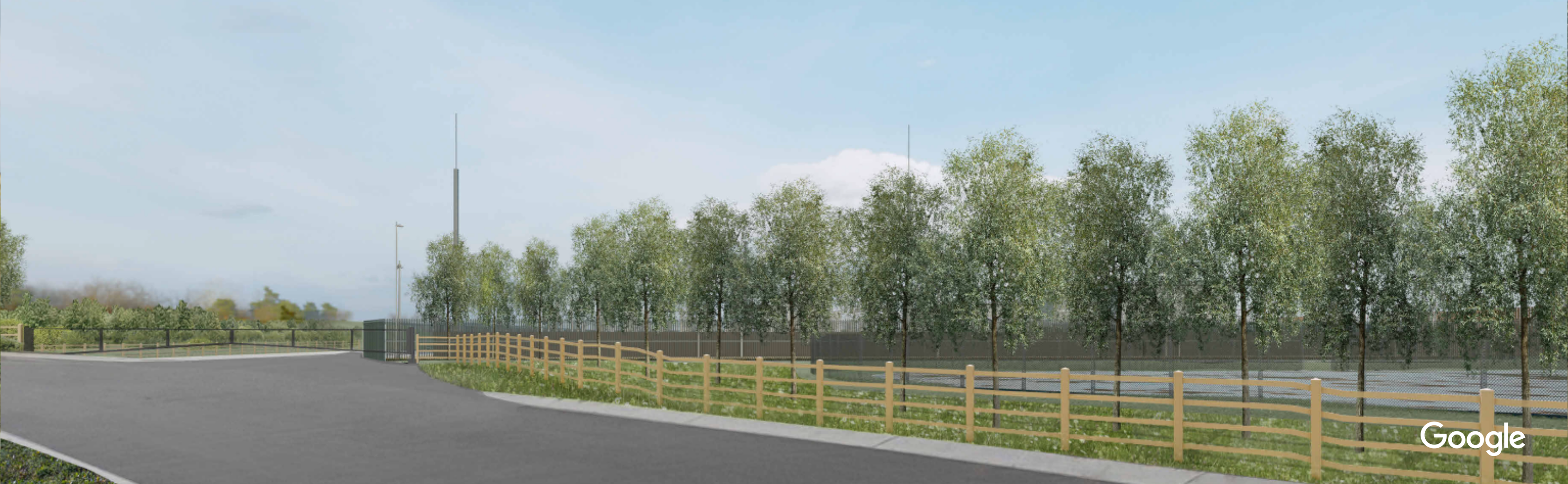 A rendered image of the data centre