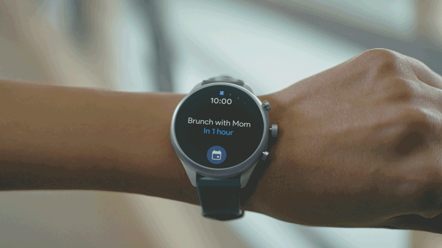 Watch on wrist shows swipeable access to Tiles.