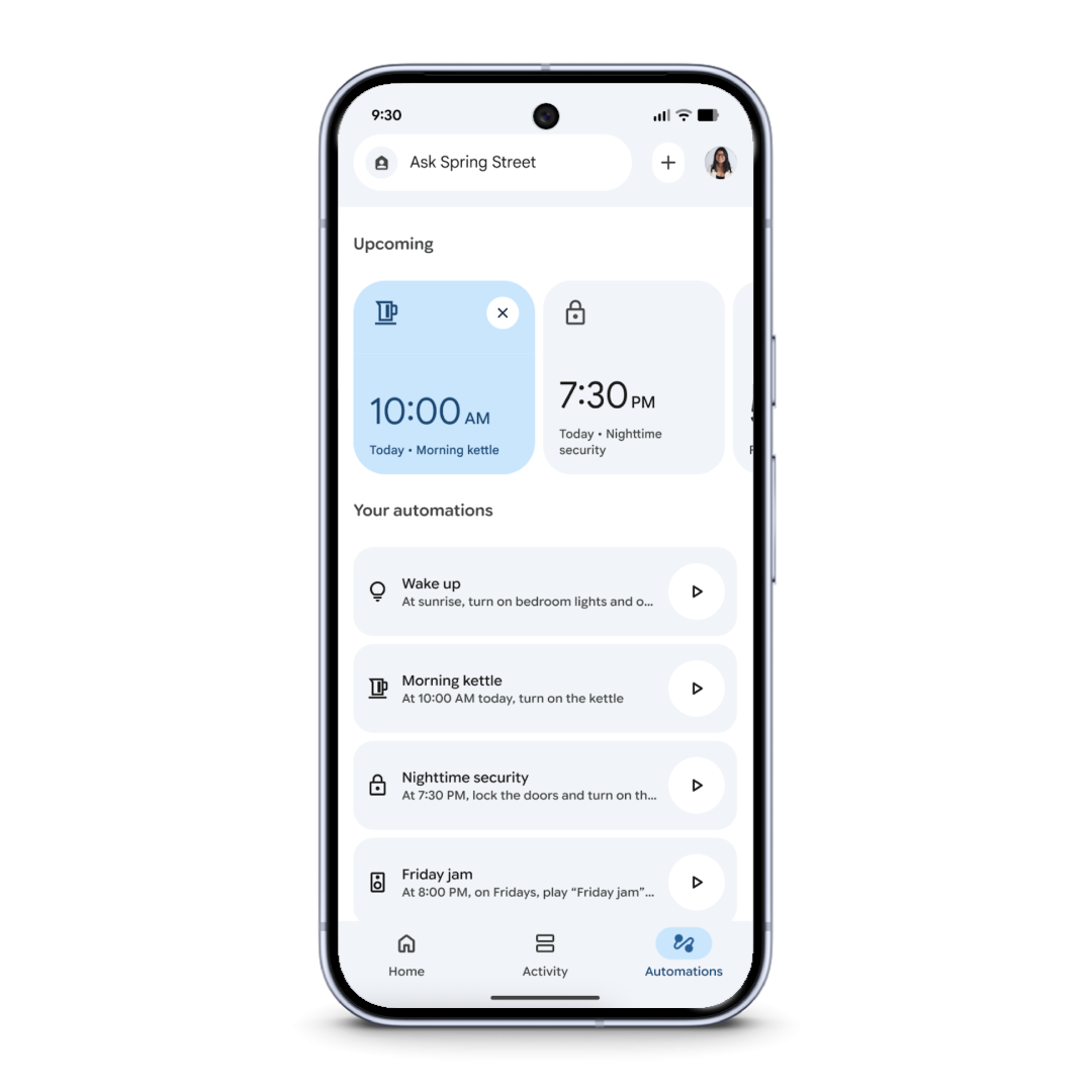 New Google Home App automations experience